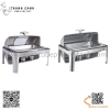 Nồi buffet chữ nhật nắp mở, nồi hâm buffet inox hình chữ nhật 723