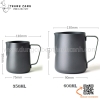 Ca sục sữa, ca đánh bọt, ca rót sữa bằng inox phủ màu đen cách điệu