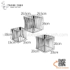 Chân kê buffet vuông 3 cỡ, Kệ Inox trưng bày buffet , hình vuông sọc đứng