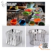 Chân kê buffet vuông 3 cỡ, Kệ Inox trưng bày buffet , hình vuông sọc đứng