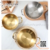 Nồi nấu mì Hàn Quốc, chảo inox nấu canh bánh gạo Topokki màu trắng hoặc màu vàng nhiều kích thước
