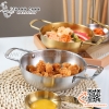 Nồi nấu mì Hàn Quốc, chảo inox nấu canh bánh gạo Topokki màu trắng hoặc màu vàng nhiều kích thước