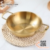Nồi nấu mì Hàn Quốc, chảo inox nấu canh bánh gạo Topokki màu trắng hoặc màu vàng nhiều kích thước