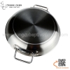 Chảo inox chống dính hai quai dùng bếp từ công nghiệp HÀNG CAO CẤP. chảo inox đáy phẳng size lớn