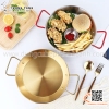Chảo vàng inox phong cách Hàn Quốc chuyên dụng bày đồ ăn, gà rán, hải sản