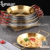 Chảo vàng inox phong cách Hàn Quốc chuyên dụng bày đồ ăn, gà rán, hải sản