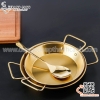 Chảo vàng inox phong cách Hàn Quốc chuyên dụng bày đồ ăn, gà rán, hải sản