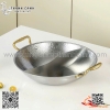 Nồi lẩu hai ngăn nhám thời trang, chảo lẩu inox màu trắng, màu vàng
