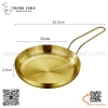 Chảo inox có tay cầm màu vàng , màu bạc kích thước 18cm, 20cm, khay ăn inox có tay cầm, đĩa ăn inox có tay cầm