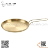 Chảo inox có tay cầm màu vàng , màu bạc kích thước 18cm, 20cm, khay ăn inox có tay cầm, đĩa ăn inox có tay cầm
