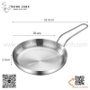 Chảo inox có tay cầm màu vàng , màu bạc kích thước 18cm, 20cm, khay ăn inox có tay cầm, đĩa ăn inox có tay cầm