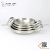 Chảo inox hai quai tròn màu trắng nhiều kích thước, Chảo inox lẩu khô Hàn Quốc