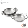 Chảo inox hai quai tròn màu trắng nhiều kích thước, Chảo inox lẩu khô Hàn Quốc