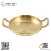 Chảo inox sâu lòng hai quai tròn màu VÀNG nhiều kích thước, Chảo inox nồi ăn món lẩu khô Hàn Quốc