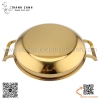 Chảo inox sâu lòng hai quai tròn màu VÀNG nhiều kích thước, Chảo inox nồi ăn món lẩu khô Hàn Quốc