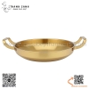 Chảo inox sâu lòng hai quai tròn màu VÀNG nhiều kích thước, Chảo inox nồi ăn món lẩu khô Hàn Quốc