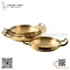 Chảo inox sâu lòng hai quai tròn màu VÀNG nhiều kích thước, Chảo inox nồi ăn món lẩu khô Hàn Quốc