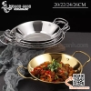 Chảo inox sâu lòng bày đồ ăn, sườn cay món Thái có hai quai cầm
