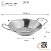 Chảo inox sâu lòng bày đồ ăn, sườn cay món Thái có hai quai cầm