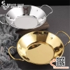 Chảo inox sâu lòng bày đồ ăn, sườn cay món Thái có hai quai cầm