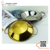 Chảo inox sâu lòng bày đồ ăn, sườn cay món Thái có hai quai cầm