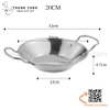 Chảo inox sâu lòng bày đồ ăn, sườn cay món Thái có hai quai cầm