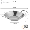Chảo inox sâu lòng bày đồ ăn, sườn cay món Thái có hai quai cầm
