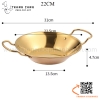 Chảo inox sâu lòng bày đồ ăn, sườn cay món Thái có hai quai cầm