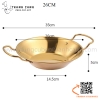 Chảo inox sâu lòng bày đồ ăn, sườn cay món Thái có hai quai cầm