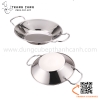 Chảo inox sâu lòng bày đồ ăn, sườn cay món Thái có hai quai cầm