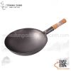 Chảo thép sâu lòng có tay cầm cán gỗ Hongkong, chảo thép carbon phủ chống dính