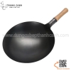 Chảo thép sâu lòng có tay cầm cán gỗ Hongkong, chảo thép carbon phủ chống dính