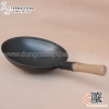 Chảo thép sâu lòng có tay cầm cán gỗ Hongkong, chảo thép carbon phủ chống dính