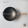 Chảo thép sâu lòng có tay cầm cán gỗ Hongkong, chảo thép carbon phủ chống dính