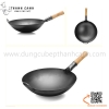 Chảo thép sâu lòng có tay cầm cán gỗ Hongkong, chảo thép carbon phủ chống dính