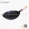 Chảo thép sâu lòng có tay cầm cán gỗ Hongkong, chảo thép carbon phủ chống dính