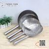 Chao inox đục lỗ , Vợt inox đục lỗ, chao xương inox cán gỗ, chao đục lỗ cán inox