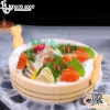Chậu vân gỗ chất liệu nhựa ABS có tay cầm bày ca hồi, sashimi, hải sản cao cấp