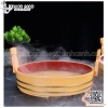 Chậu vân gỗ chất liệu nhựa ABS có tay cầm bày ca hồi, sashimi, hải sản cao cấp