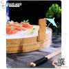 Chậu vân gỗ chất liệu nhựa ABS có tay cầm bày ca hồi, sashimi, hải sản cao cấp