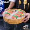 Chậu gỗ bày sushi, sashimi giả nhựa phong cách Nhật Bản