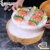 Chậu gỗ bày sushi, sashimi giả nhựa phong cách Nhật Bản