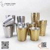 Cốc inox hai lớp van sóng nước màu trắng , màu vàng