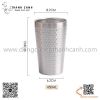 Cốc Inox, ly inox 304 hai lớp hoa văn tổ ong màu TRẮNG. Ly inox uống nước uống cà phê uống bia cách nhiệt