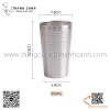 Cốc Inox, ly inox 304 hai lớp hoa văn tổ ong màu TRẮNG. Ly inox uống nước uống cà phê uống bia cách nhiệt