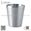 Cốc Inox, ly inox 304 hai lớp hoa văn tổ ong màu TRẮNG. Ly inox uống nước uống cà phê uống bia cách nhiệt