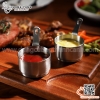 Cup đựng sauces inox 304, Cốc đựng sốt bằng inox có tay cầm ba màu với 3 kích thước khác nhau