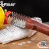 Dụng cụ đánh vẩy cá cán gỗ, bàn bào răng cưa 4 lưỡi giúp làm sạch và loại bỏ vấy cá tuyệt đối