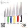 Dao inox làm bếp cán nhựa 6 màu, lưỡi dao inox đủ kích thước chuyên dụng trong nhà hàng