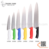 Dao inox làm bếp cán nhựa 6 màu, lưỡi dao inox đủ kích thước chuyên dụng trong nhà hàng